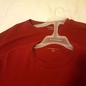 (2)  Croft & Barrow ribbed Lg. Red